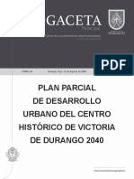 414 Bis, Plan Parcial de Des. Urb. Del Centro Hist. de Victoria de Dgo. 2040