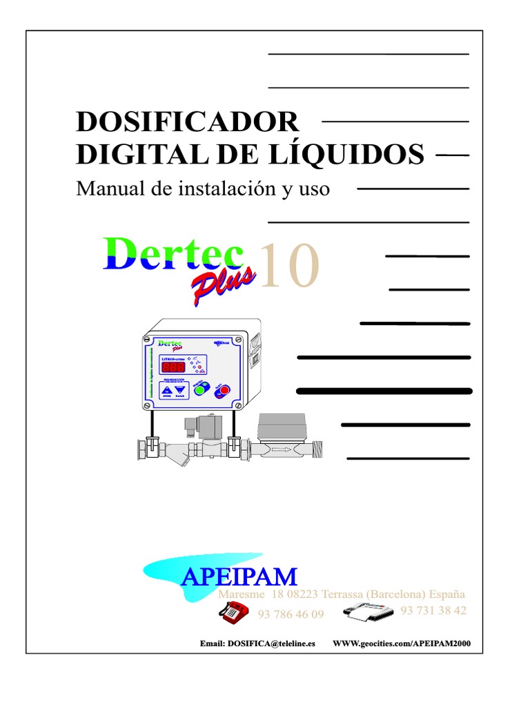 Manual de Uso Dosificador Dertec-Plus | PDF | Bienes manufacturados ...