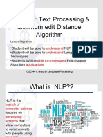 Lecture 3: Text Processing & Minimum Edit Distance Algorithm