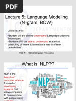 Lecture 5: Language Modeling (N-Gram, BOW)