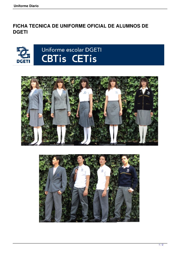Uniforme Oficial DGETI 2024 | PDF