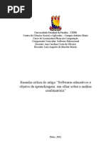 Resenha Softwares Educacionais e Objetos de Aprendizagem
