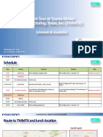 2016 Toyota Plant Tour - Schedule & Guideline