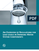 An Overview of Regulations for Lead Levels in Drinking Water System Components