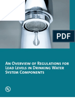 An Overview of Regulations For Lead Levels in Drinking Water System Components