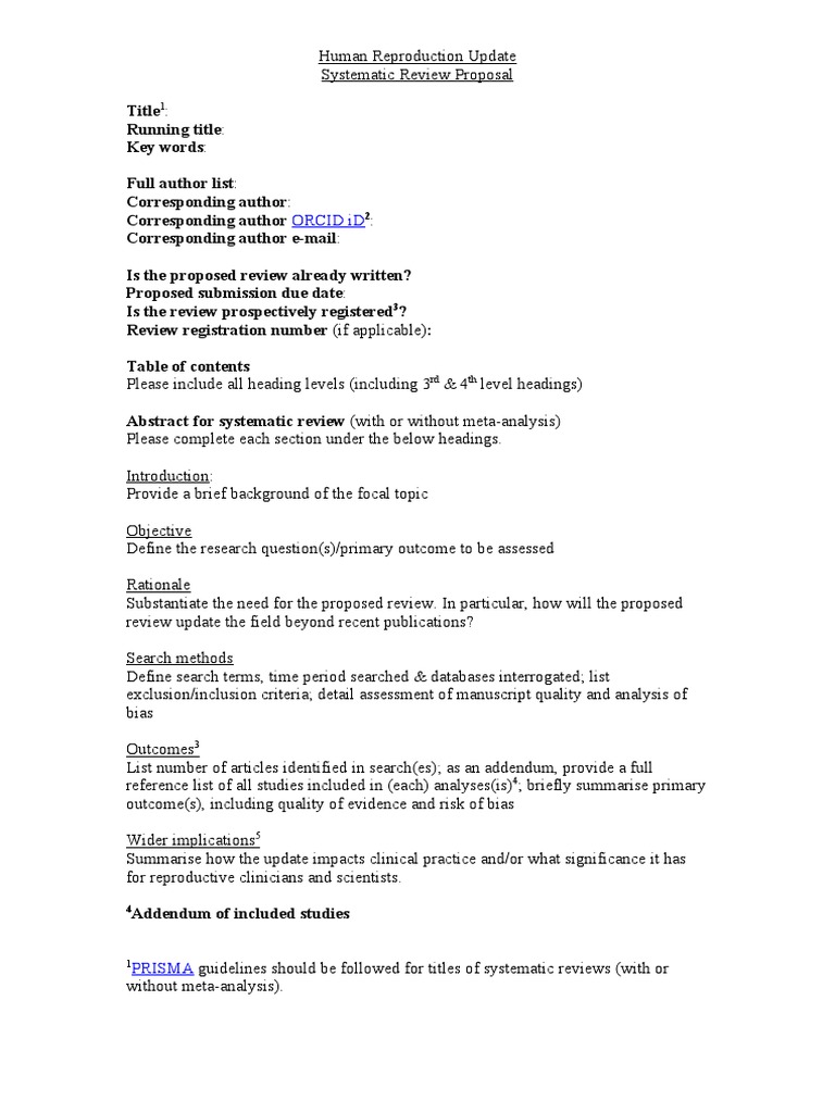 Systematic Review Proposal Template | PDF | Computers | Technology ...