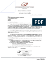 Escuela de Derecho solicita prácticas pre profesionales para estudiante