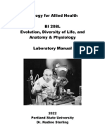 Biology For Allied Health BI 208L Evolution, Diversity of Life, and Anatomy & Physiology Laboratory Manual