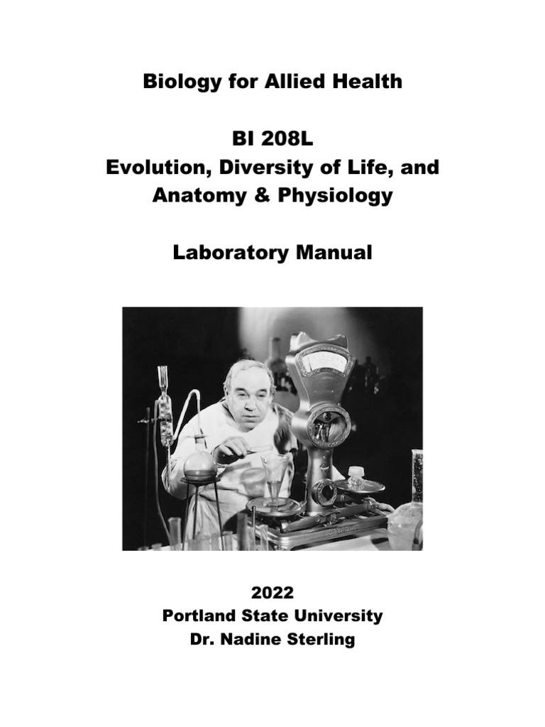 Biology For Allied Health BI 208L Evolution, Diversity of Life, and