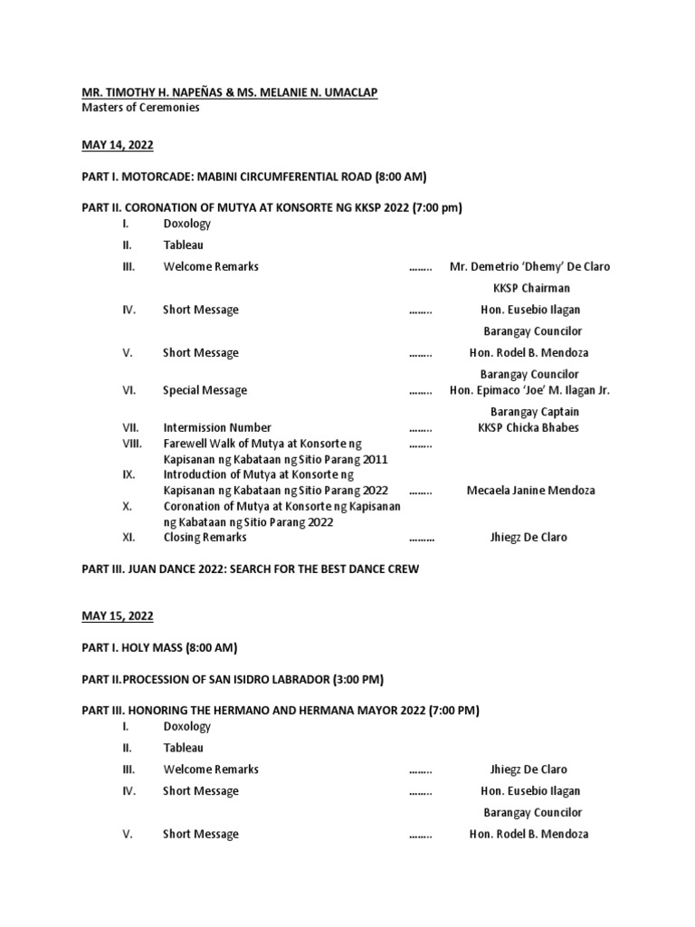 Fiesta Program 2022 Overview | PDF