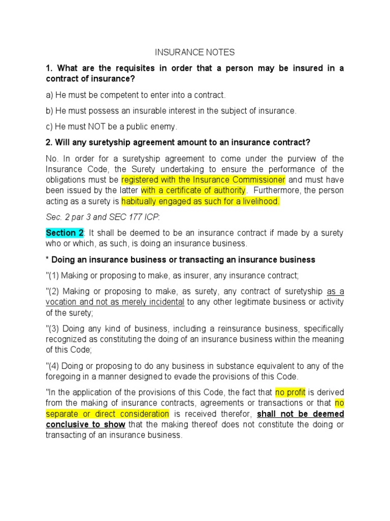 Insurance Notes | PDF | Mortgage Law | Insurance