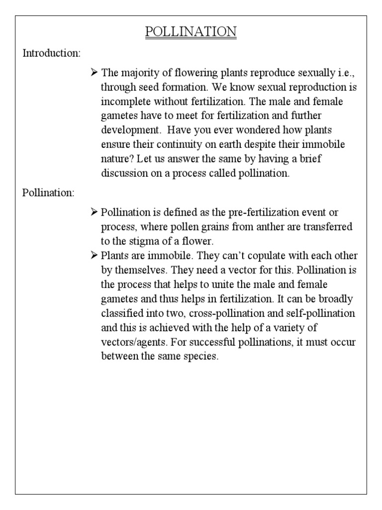 Introduction | PDF | Pollination | Flowers
