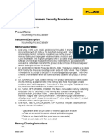 Instrument Security Procedures: Model: Product Name: Instrument Description: Memory Description