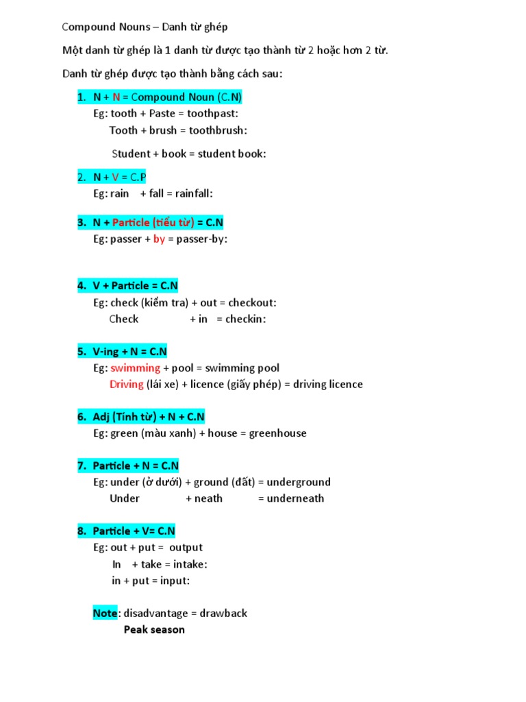 Compound Nouns | PDF