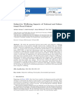 Subjective Wellbeing Impacts of National and Subna-Tional Fiscal Policies