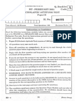 NTSE Feb 2021 - Paper-II (SAT) - Booklet Code - A (English Medium)