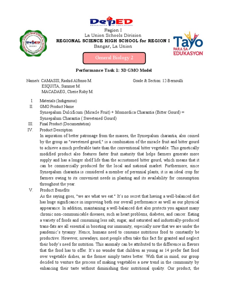 General Biology 2 Regional Science High School For Region I PDF