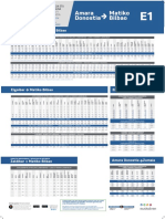 Euskotren Horario E1 Amara Matiko 2de2 CARTEL 50x70cm INVIERNO2021