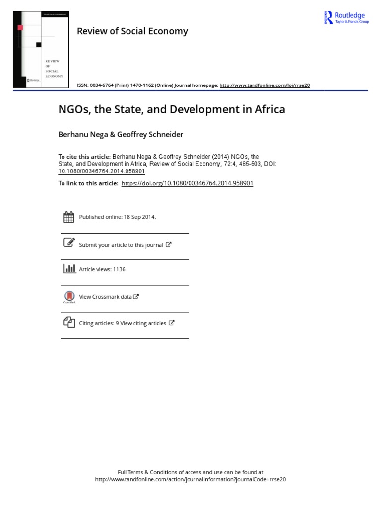 NGOs and State Development in Africa | PDF | Non Governmental ...