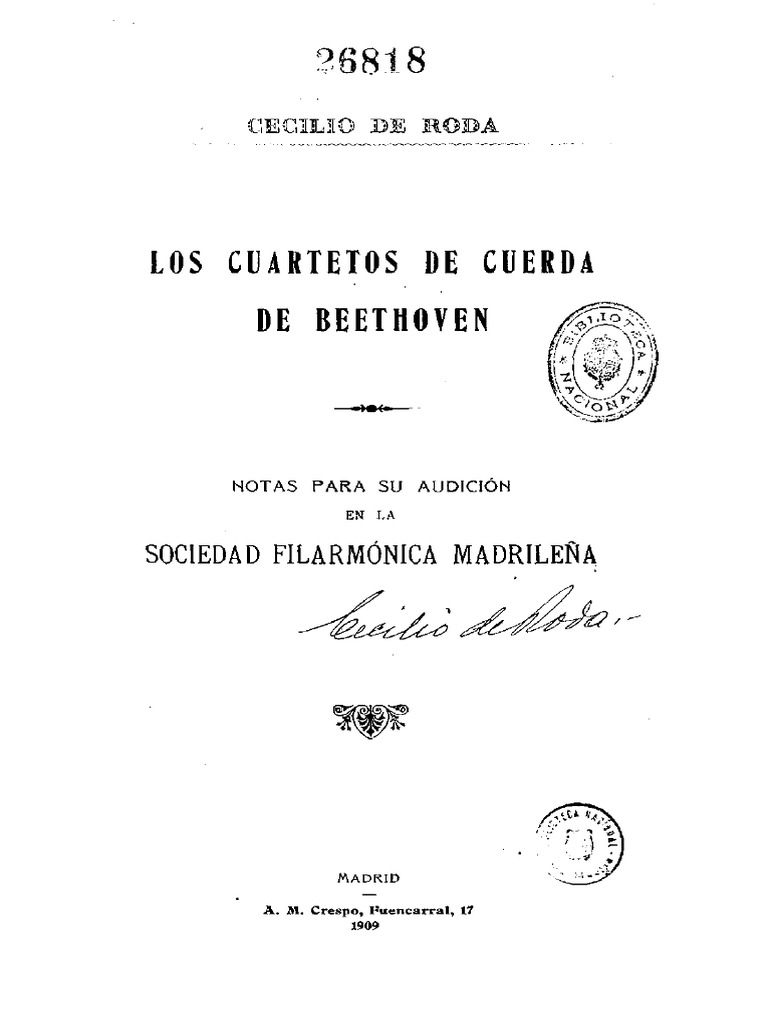 Los Cuartetos de Cuerda Beethoven PDF Cuarteto de cuerda Ludwig