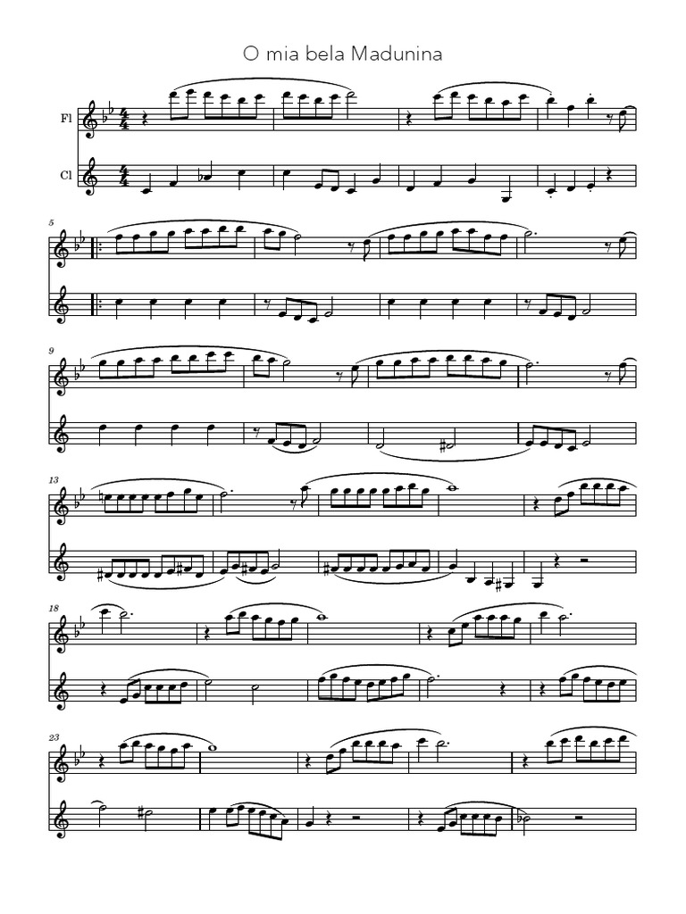 O mia bela Madunina sheet music PDF