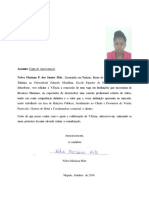 Carta de apresentação para vaga em instituição