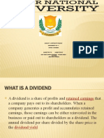 Subject: Corporate Finance Assignment No: 4 Topics: Dividend