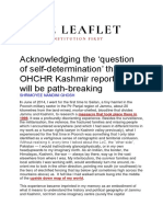 Acknowledging The Question of Self-Determination' That OHCHR Kashmir Report Raises Will Be Path-Breaking