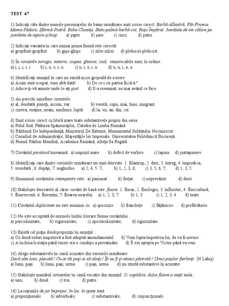 Nota - Test 47 | PDF