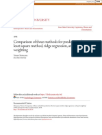 Comparison of prediction methods using least squares, ridge regression and equal weighting