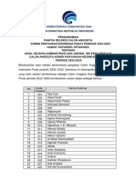 Pengumuman Hasil Seleksi Administrasi Dan Jadwal Seleksi Tertulis Calon Anggota Komisi Penyiaran Indonesia Pusat Periode 2022 2025