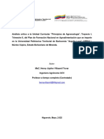 ANALISIS CRITICO Y PROPUESTA DIDACTICA CONCURSO DOCENTE. PROFESOR MsC. HENRY JUPITER VILLASMIL TOVAR