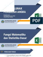 Ms. Excel - 2 (Fungsi Matematika Dan Statistika Dasar)