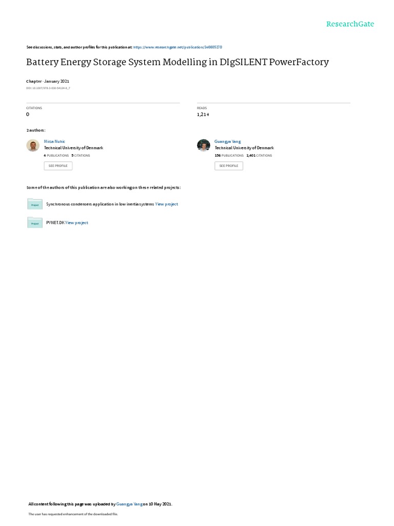 Battery Energy Storage System Modelling in Digsilent Powerfactory PDF