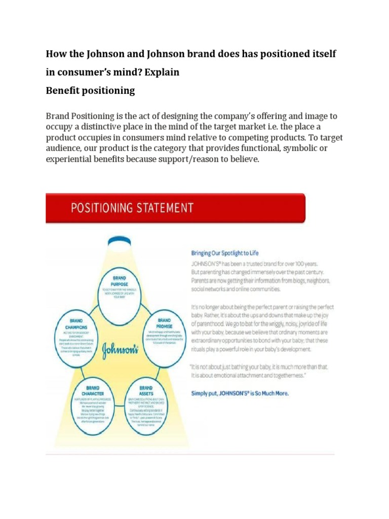 How The Johnson and Johnson Brand Does Has Positioned Itself in ...