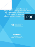 Análisis de Las Reformas Al Código Penal, Código Procesal Penal, Ley Especial de Lavado de Activos y Ley Sobre La Transparencia y Financiación de Partidos Políticos