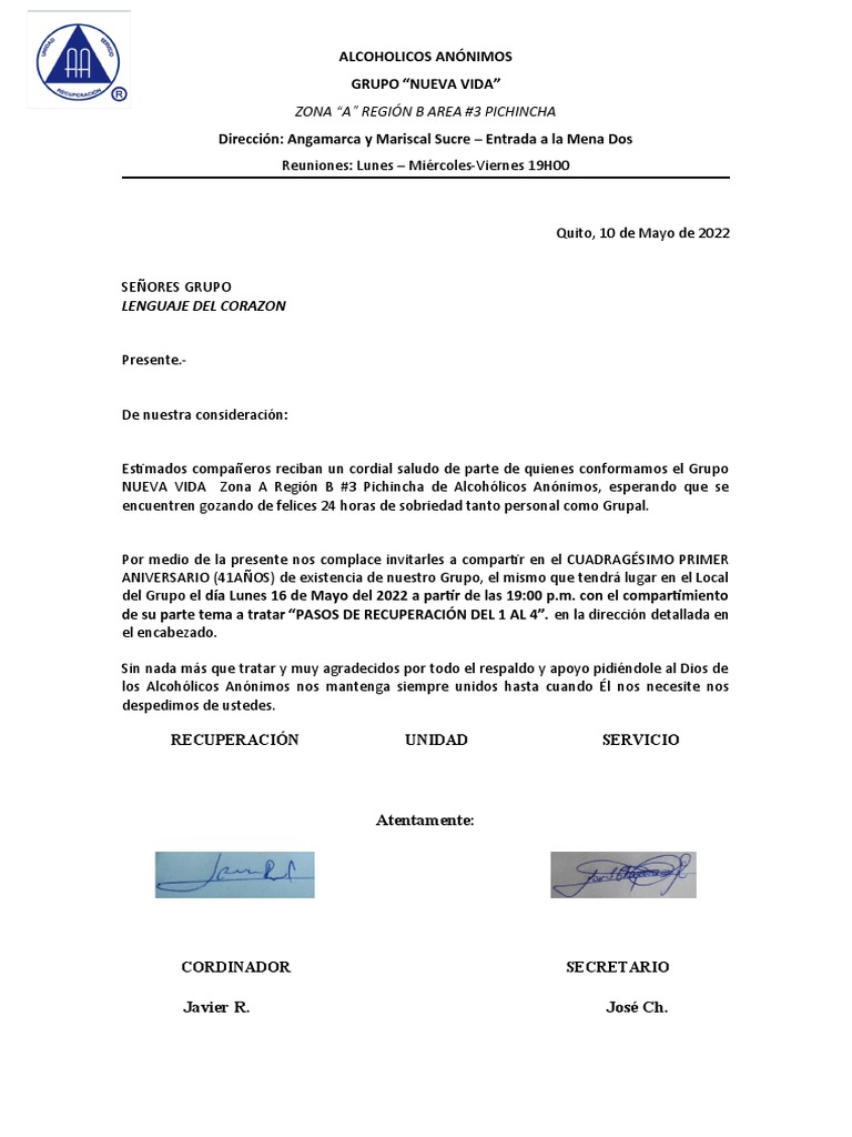 Invitaciones | PDF | alcoholicos anonimos, image size:768x1024