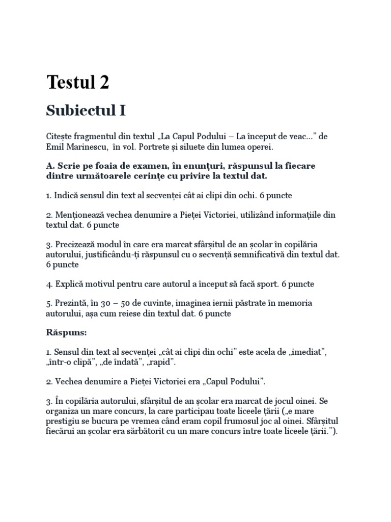 Testul 2 | PDF