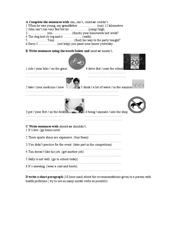 Activity 3 Modal Verbs Excercise | PDF | Grammar | Linguistics