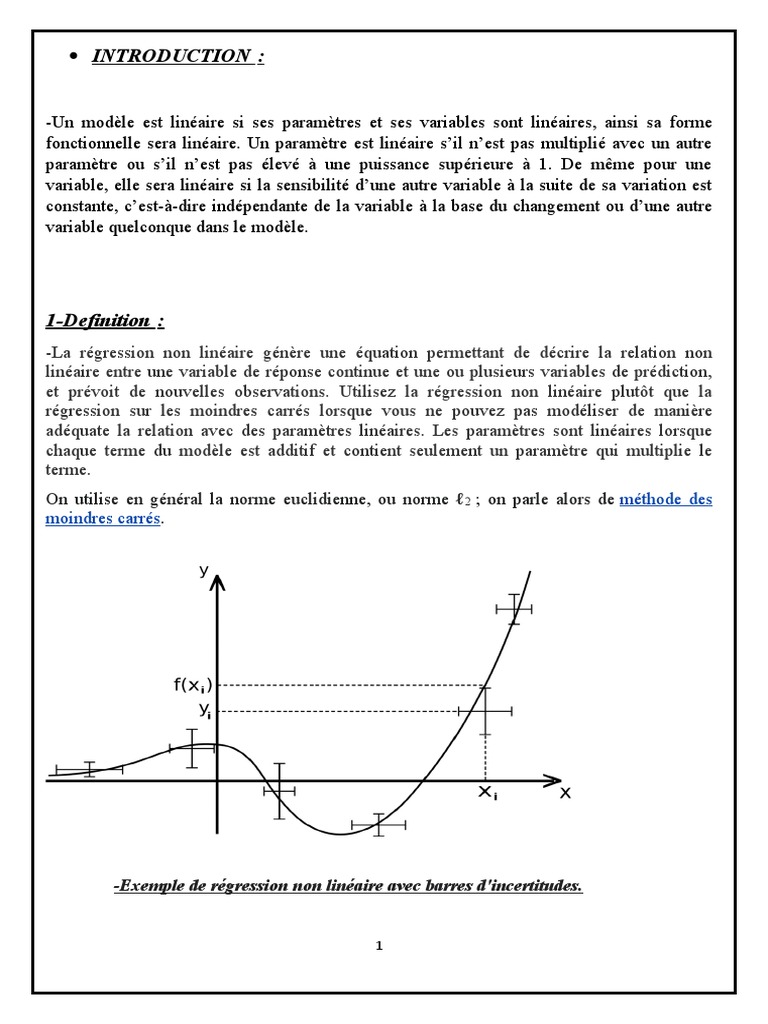 Régression Linéaire vs Non Linéaire | PDF | Régression linéaire ...