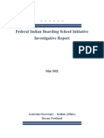 U.S. Interior Dept. Report on federal Indian boarding schools and gravesites. 