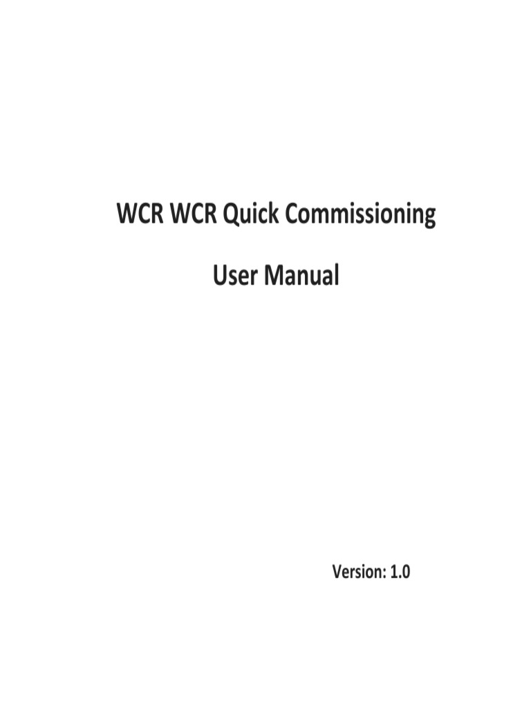 Wcr Wcr Quick Commissioning User Manual Pdf User Interface