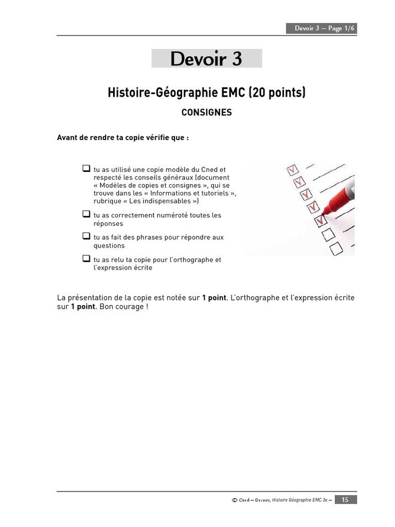 Devoir Commun Histoire géographie 3ème 2022 Devoir 3: Histoire-Géographie EMC (20 Points) | PDF | Harcèlement |  Cyberharcèlement
