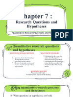 Quantitative Research Questions and Hypotheses