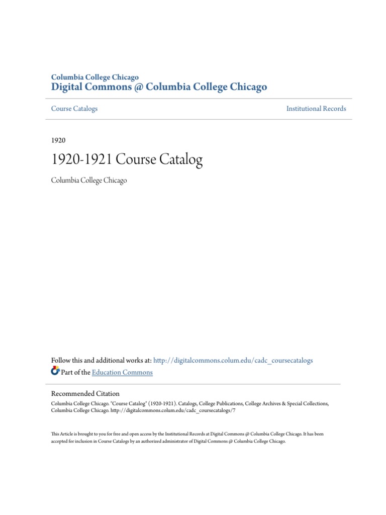 1920 Columbia Course Catalog | PDF | Fee | University And College Admission