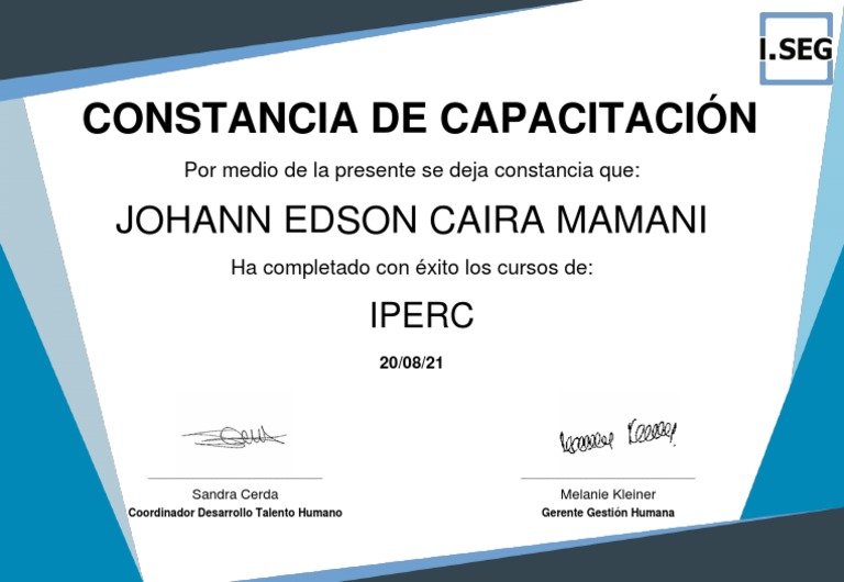 Certificado Curso Iperc | PDF