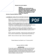 Projeto de Lei Nº 480/2011 - Assegura aos portadores de necessidades especiais o direito a matrícula nas escolas da rede pública, próximo a sua residência