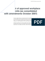 Table 1: List of Approved Workplace Exposure Limits (As Consolidated With Amendments October 2007)