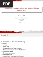 IMM7003-Complex Analysis and Measure Theory Module V-VI: Dr. S. Padhi