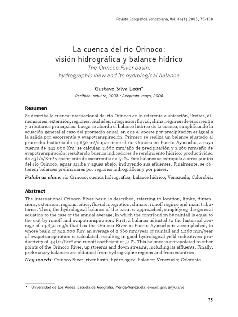 2005 - La Cuenca Del Río Orinoco | Descargar gratis PDF | Río ...